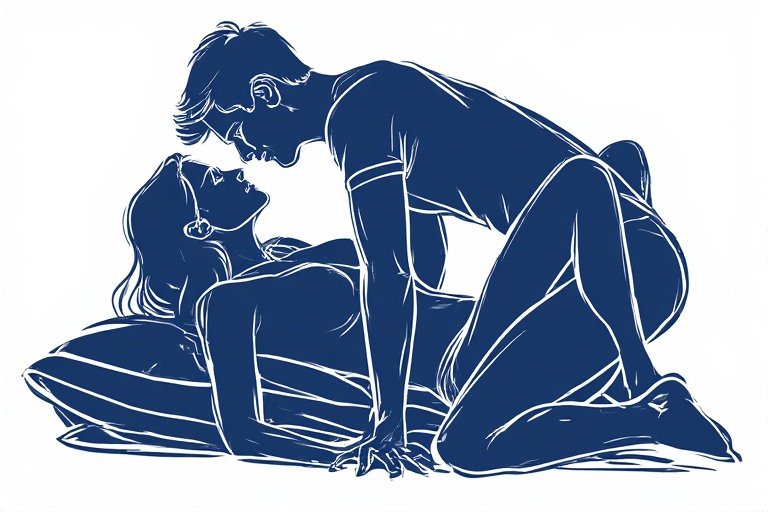 Classic missionary position for couples to improve eye contact and intimacy