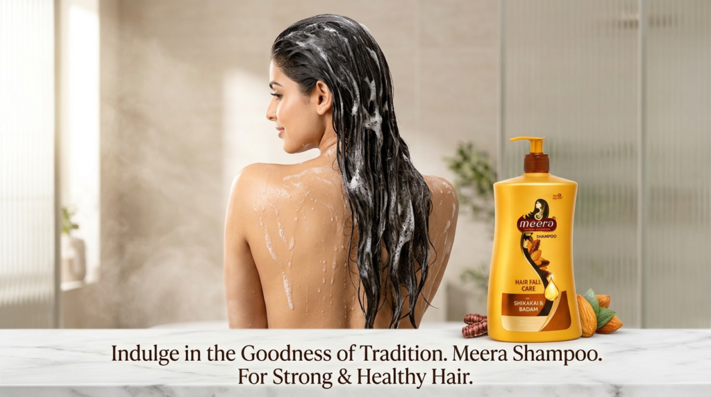 Meera Hairfall Care Shampoo for thick voluminous hair and scalp nourishment
